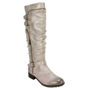 White mountain grey riding boots wide calf size 10